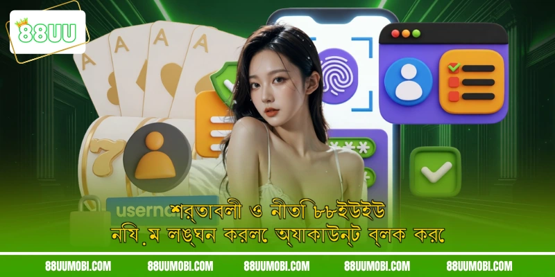 শর্তাবলী ও নীতি ৮৮ইউইউ নিয়ম লঙ্ঘন করলে অ্যাকাউন্ট ব্লক করে